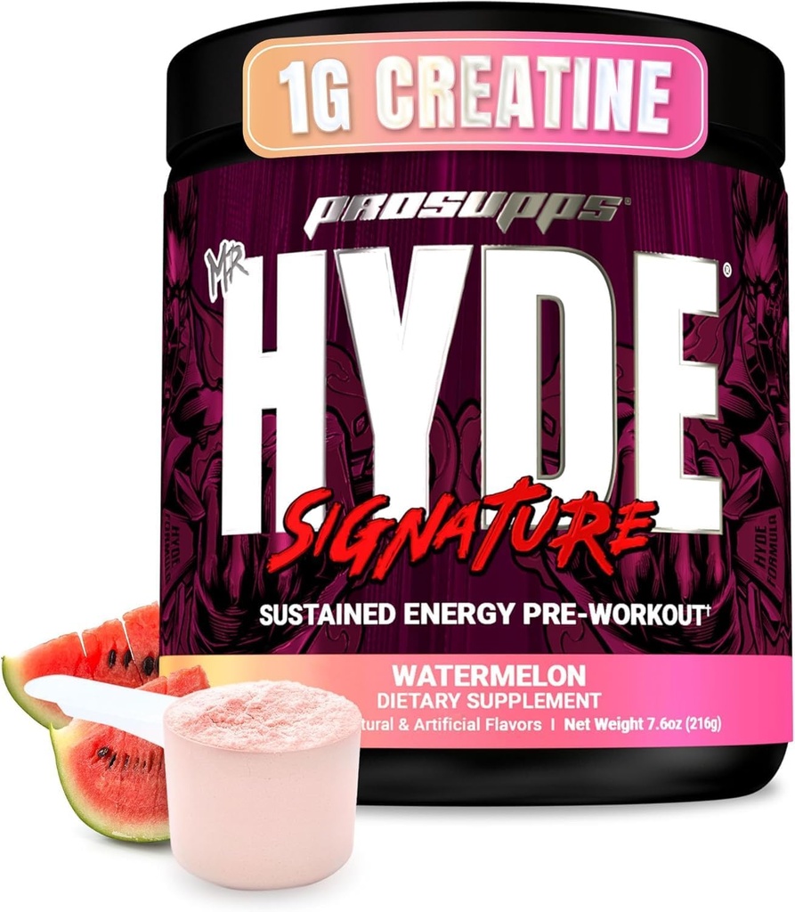 PROSUPPS Mr. Hyde Signature Pre Workout Powder with Creatine, Beta Alanine &amp; Caffeine - Performance, Energy &amp; Endurance - Clean Fitness &amp; Gym Supplements for Men &amp; Women (Watermelon, 30 Servings)