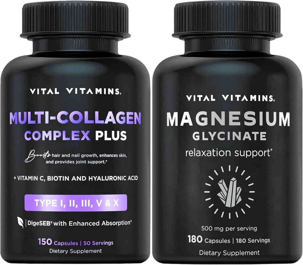 Vitaminas Vitales Multi Collagen Plus Capsules + Magnesio Glycinate Capsules