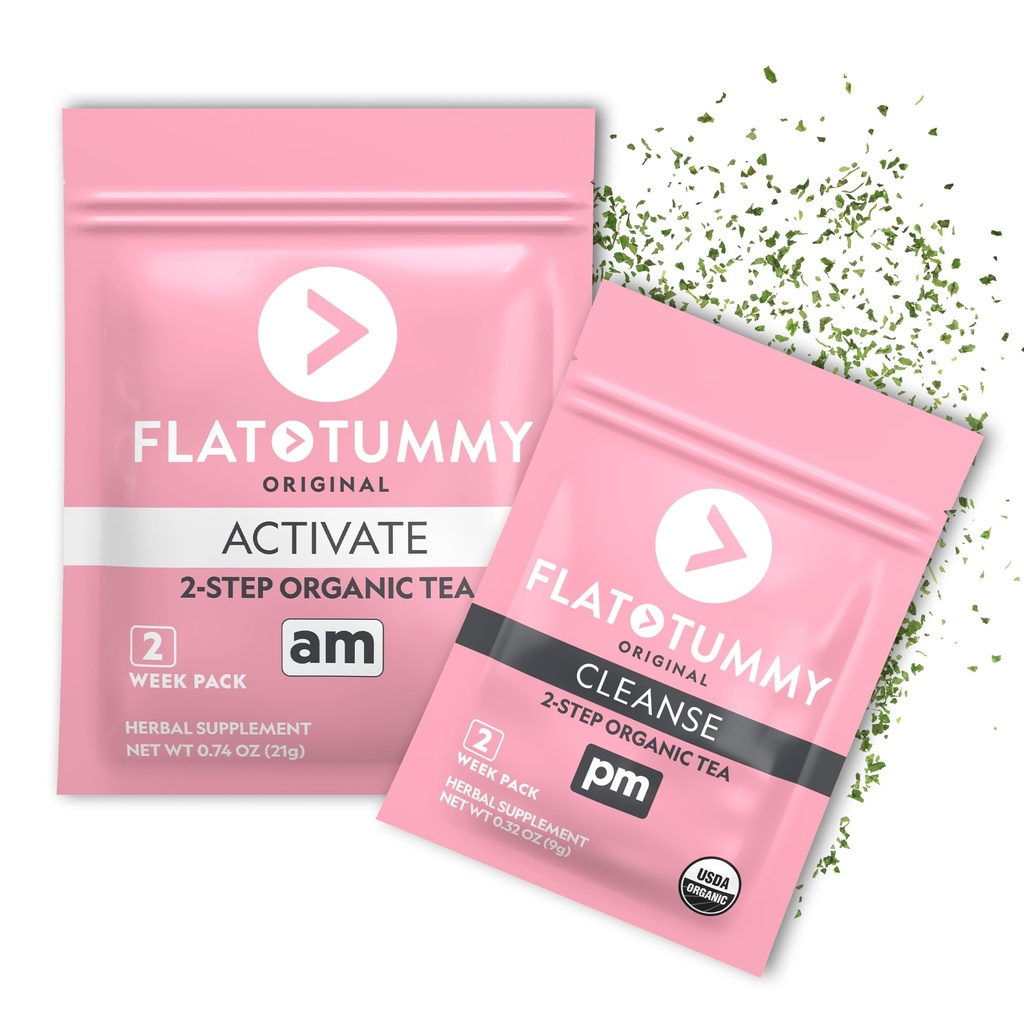 Plano Tummy Detox Tea (2 Programa de Semana) – 2-Step Detox Tea to Boost Energy " Reduce Bloating* - All Natural Detox Cleanse w/ Green Tea, Lemon Balm, Dandelion, Fennel, " Más - Apoyo a la digestión
