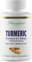 Rebozo de la Turmérica Orgánica Paradisiaca 4:1 Extracto de Espectro Único Activo, Super Potente, Ultra Puro, Vegano, No GMO, Gluten Gratis, 90 cápsulas vegetarianas