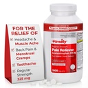 Lágrimas de hora, INC. Acetaminofeno 325 MG Tablas 1000 Conde - Alivio de Dolor de Fuerza Regular - Cánulas menstruales, Reductor de fiebre, Dolor menor de artritis