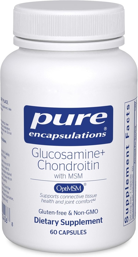 Pure Encapsulations Glucosamine Chondroitin with MSM - Supports Joint Health & Normal Cartilage Formation* - Maintains Enzyme Activity - Gluten-Free ' Non-GMO - 60 Capsules