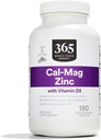 365 por Whole Foods Market, Cal-Mag-Zinc con Vitamin D3, Vegetariano, 180 Cuenta