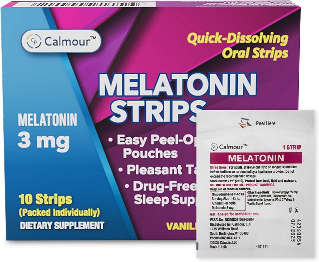 10 Oral Sleep Strips ← Quick-Dissolving 3mg Melatonin Strip  Obras más rápidas que las Gummies ← Relajar Suplementos Napping  The Ultimate Sleeping Aid for Better Rest and Eye Health