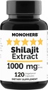 MONOHERB Shilajit Extracto 1000 mg - 120 cápsulas vegetarianas