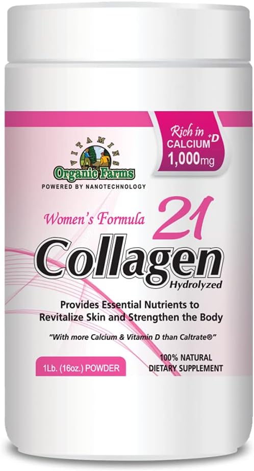 Collagen 21 Hidrolyzed - 1Lb. (16oz.) - Suplemento de Collagen para Mujeres, Fórmula de Mujeres - Fortalece Huesos y Esquí - Suplemento dietético 100% Natural