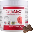Suplemento de apoyo cardíaco para perros-Vet-Formulado, Antioxidante-Rich-L-Taurina, L-Carnitina,EPA,DHA,CoQ10-Aids Fuerza Circulatoria, Soporte Cardiovascular, Función del músculo cardíaco-USA Hecho-60 Lápices suaves