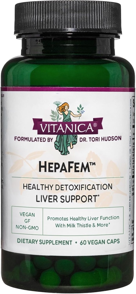 Vitanica, Hepafem, Liver Cleansing Support, Vegan/Vegetarian, 60 cápsulas