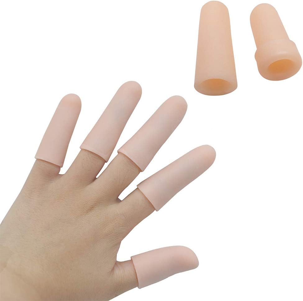 (20PCS)Gel Finger Sleeves, Apoyo al Peligro,Silicones Finger Protectors,Waterproof,Finger Cots Great for Finger Craking,Finger Trigger.