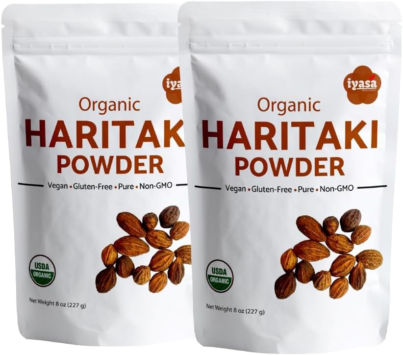 Orgánica Haritaki Fruit Powder Harde Harad Terminalia chebula Kadakapudi 16 Oz 453 GM 1 Libra Digestión Gas Alivio sano Bowel Función Ayurveda Superfood Resealable Pouch