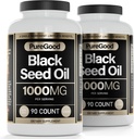 2 Pack - Black Seed Oil Capsules, 500 Mg, Cold Pressed High Potency Digestive Aid, 90 Cuenta 100% No GMO Pure Black Cumin Seed Oil Capsules