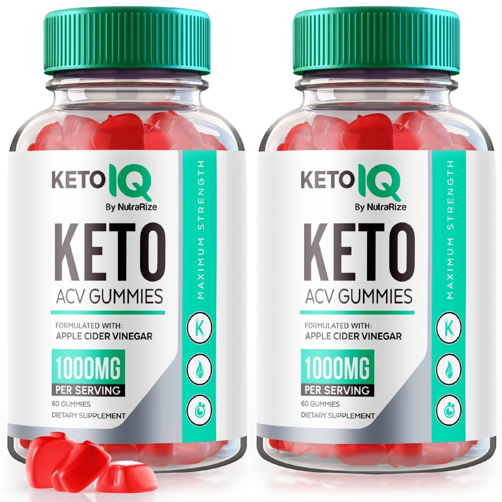 NutraRize (Pack of 2 Keto IQ Keto ACV Gummies, Formula for Advanced Weight Loss, Suplemento dietético, Gomitas Reseñas (120 Gummies)