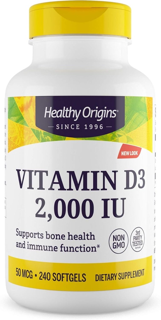 Origenes saludables Vitamina D3, 2000 UI, 240 Conde