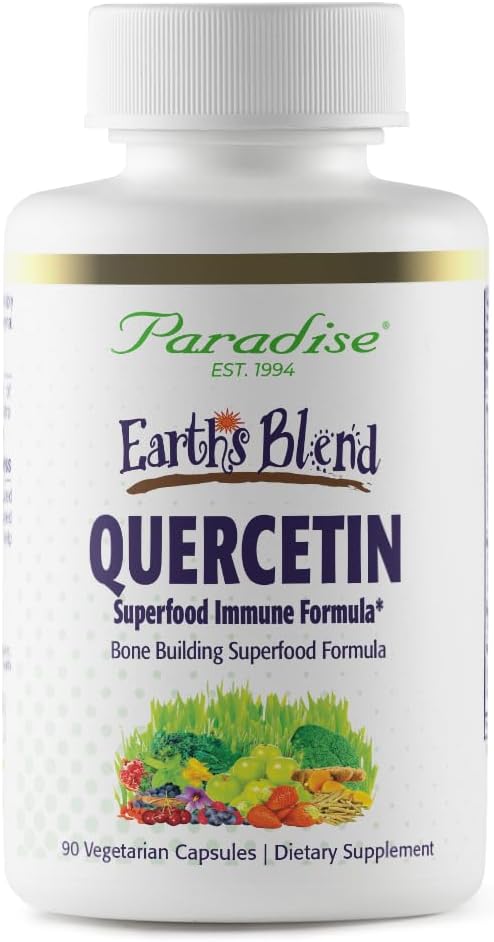 Quercetina de la Tierra, para la Inmunidad, Actividad Antioxidante, Probióticos, Adaptógenos, Vegan, No GMO, Gluten Free, 90 cápsulas vegetarianas