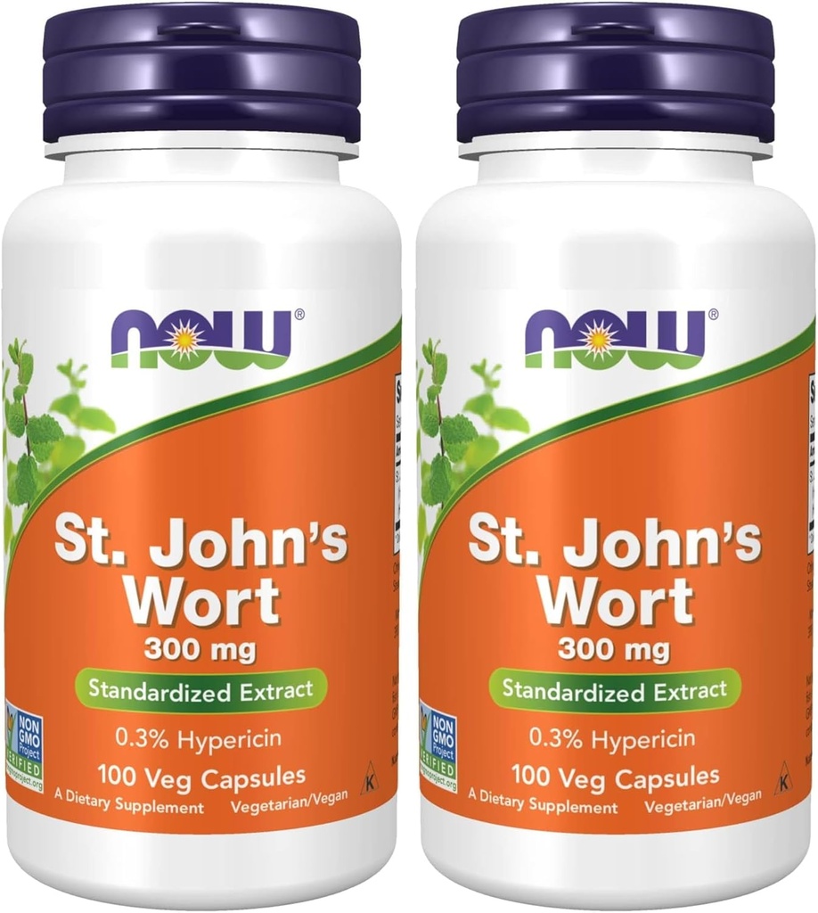 AHORA Suplementos, Hierro de San Juan (Hypericum perforatum) 300 mg, Extracto estandarizado, 100 cápsulas de Veg (Pack of 2)