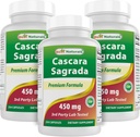 Mejores Naturales Cascara Sagrada 450 mg 250 cápsulas (250 Cuenta (Pack de 3))