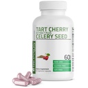 Bronson Tart Cherry Extract + Celery Seed Capsules - Powerful Uric Acid Cleanse, Joint Mobility Support &amp; Muscle Recovery Suplemento - Non-GMO Formula - 60 cápsulas vegetarianas