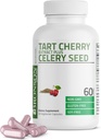 Bronson Tart Cherry Extract + Celery Seed Capsules - Powerful Uric Acid Cleanse, Joint Mobility Support &amp; Muscle Recovery Suplemento - Non-GMO Formula - 60 cápsulas vegetarianas