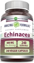 Fórmulas asombrosas Echinacea Suplemento Silencio 400 Mg per Serving TEN 240 Veggie Capsules Silencio No-OMG ANTE Gluten-Free TEN Made in USA