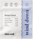 Dew Well Wind Down Sleep Patches - Melatonin Free Chamomile &amp; Passion Flower Patches for Natural Rest Aids - Stress Strips for Migraine Relief - Sleep Sticker & Hot Sleeper Relief - 6 Count Clear