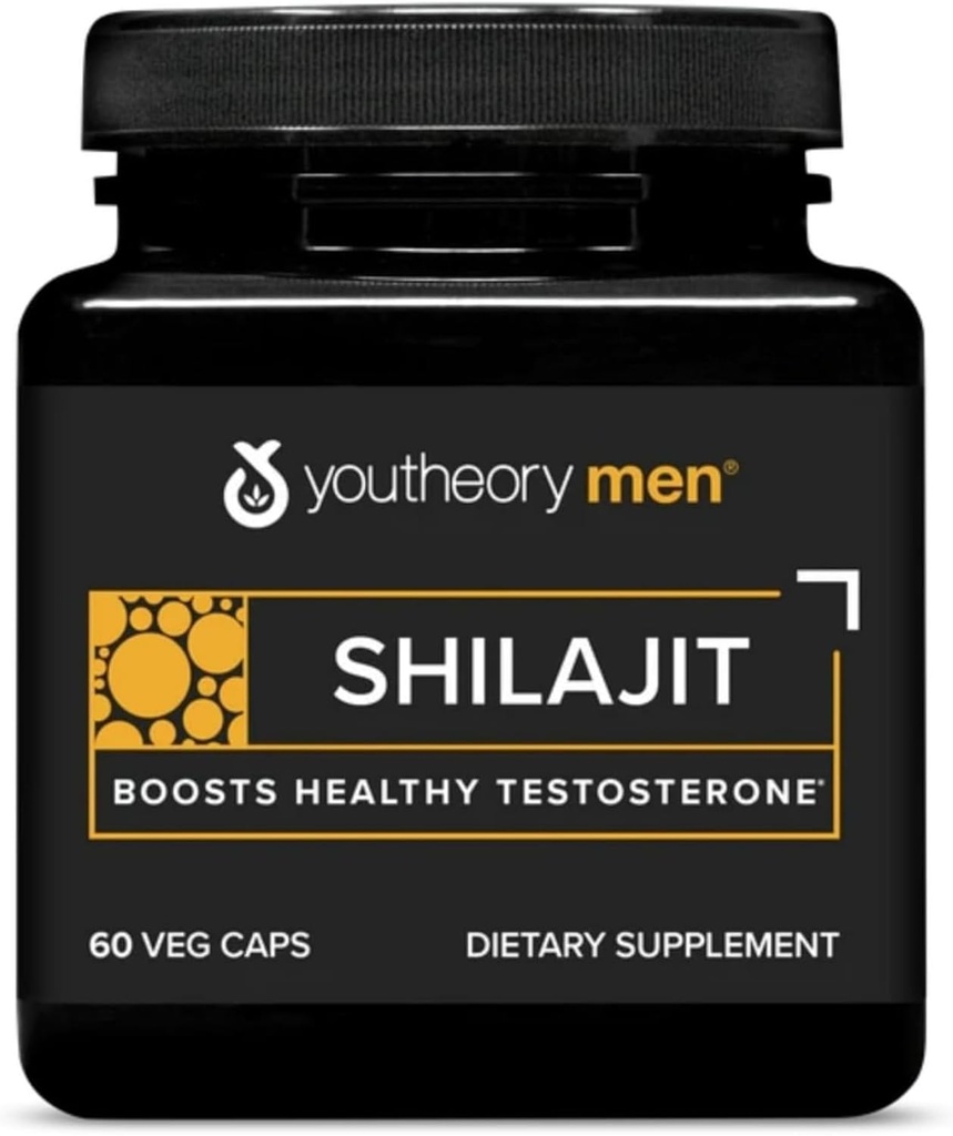 Teoría Shilajit Hombre - 250 mg Shilajit Capsules - Suplemento Energético - Soporta resistencia* - Gluten, Dairy &amp; Soy Gratis - 60 Veg Capsules