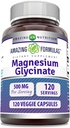 Fórmulas Increíbles Magnesium Glycinate 500 Mg Silencio Veggie Capsules Suplemento Silencio No Gluten-Free TEN Made in USA (Unflavored, 120 Cuenta)