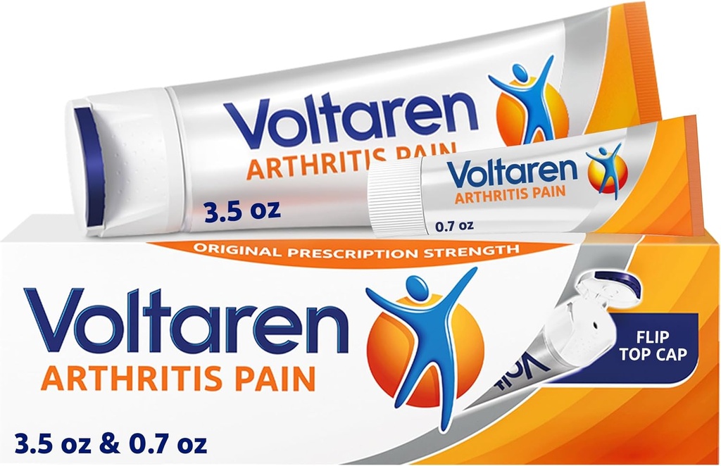 Voltaren Arthritis Pain Gel for Powerful Topical Arthritis Pain Relief with Diclofenac - NEW Easy Open Cap - 100 g Tube And 20 g Travel Size Tube
