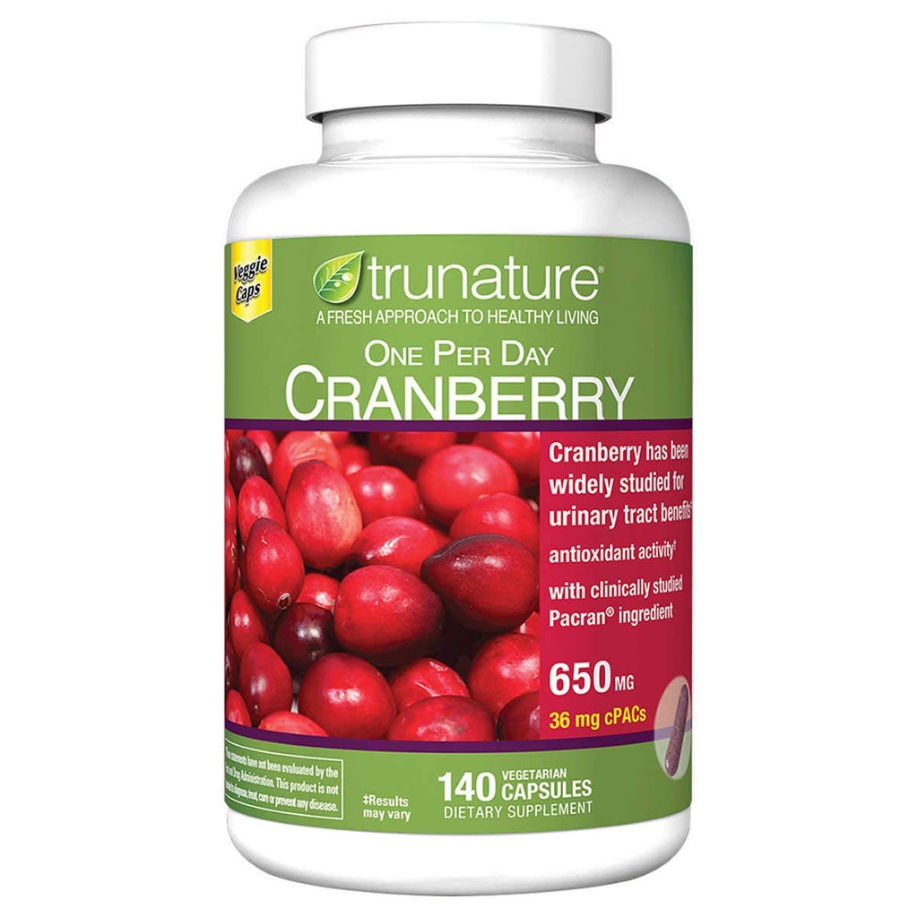 trunature Cranberry 650 mg, 140 cápsulas vegetarianas (3 Pack)
