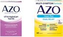 AZO Urinary Tract Infection Test Strip + Vaginal pH Test Kit + Infección de levaduras &amp; Vaginal Symptom Relief Tablets, 60 Cuenta