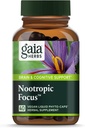Gaia Herbs Nootropic Focus - Brain " Cognitive Support Supplement to Help Maintain Healthy Concentration* - with Saffron, Lemon Balm " Spearmint - 40 Liquid Phyto-Capsules (Up to 20-Day Supply)