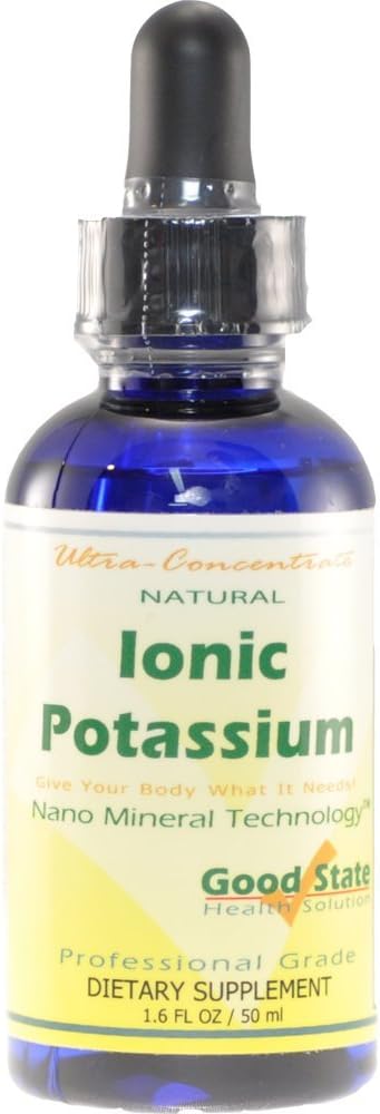 Good State Liquid Ionic Minerals - Potassium Ultra Concentrate - (10 Drops Equals 50 mg) (100 Servings per Bottle) Suplemento dietético 1.6 Fl.oz/50ml
