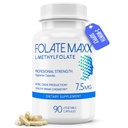 FolateMaxx L-Methylfolate 7.5mg, 90 cápsulas – Doctor Fórmulo de Folato de Metil para Mujeres y Hombres – High Potency 5-MTHF for Energy, Mood & Focus – Non-GMO, Gluten-Free (3-Month Supply)