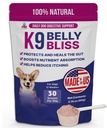 K9 Belly Bliss, All-Natural Gut Health for Dogs, Vet Prebiótico aprobado para perros para soporte digestivo diario y alivio del estreñimiento de perros, Fácil de usar Topper para comida seca y húmeda, 30 Scoops.