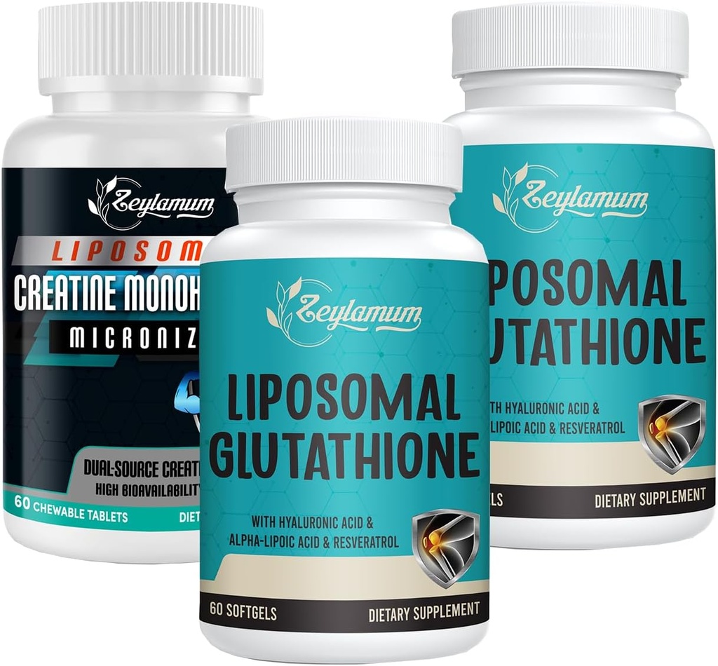Liposomal Glutathione Softgels - 120 Softgels + Creatina Monohydrate Micronized - 60 Condes