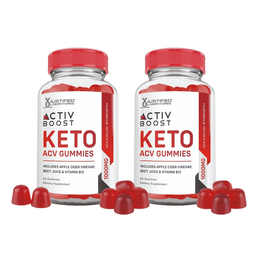 Laboratorios justificados (2 Pack Activboost Keto Acv Gummies Advanced Formula 1000MG Active Boost Formulado con Pomegranate Beet Juice Powder B12 Vegan Non GMO 120 Gummys