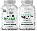 Organics Ocean Wild Sea Moss Capsules and One-per-Day Shilajit for Men and Women - 100% Irish Sea Moss and Pure Shilajit Capsules - Thyroid Support for Women and Men