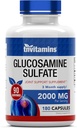 tnvitamins Glucosamine Sulfate Capsules 2000 MG (180 Conde) Silencioso Soporte Conjunto* Suplemento para Mujeres y Hombres Vida Producido en Los EE.UU.