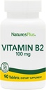 Natures Plus Vitamina B2 (Riboflavin) - 100 mg, 90 Tabletas Vegetarianas - Energía Natural y Metabolismo Booster, promueve la salud general - Gluten-Free - 90 Servimientos