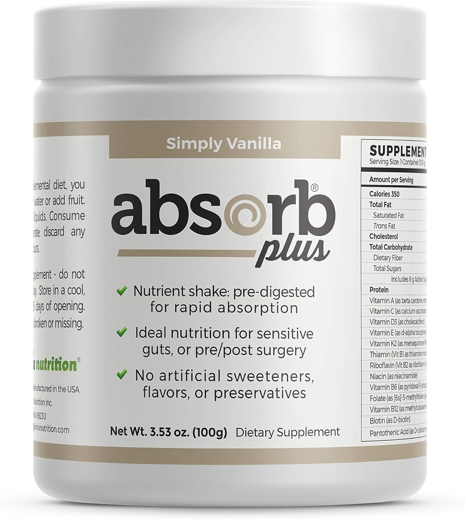 Elemental Shake – Nutrient-Rich Powder – Lactose-Free, Casein-Free, No Artificial Additives – Smooth, Easily Mixable Powder for Versatile Use – (100 g, Simply Vanilla)