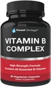 Vitamina B Complejo Vitaminas B12, B1, B2, B5, B6, B7, B9, ácido fólico - Super B Complejo Vitaminas para Mujeres, Hombres, Adultos - 90 cápsulas vegetarianas