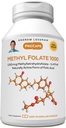 ANDREW LESSMAN Methyl Folate 1000mg - 240 Capsules - 1000 mcg L-Methyl Folate, Potent Levels of Essential Vitamin B9. Admite Healthy Heart, Brain, Immune and Pregnancy. Cápsulas fáciles de absorber