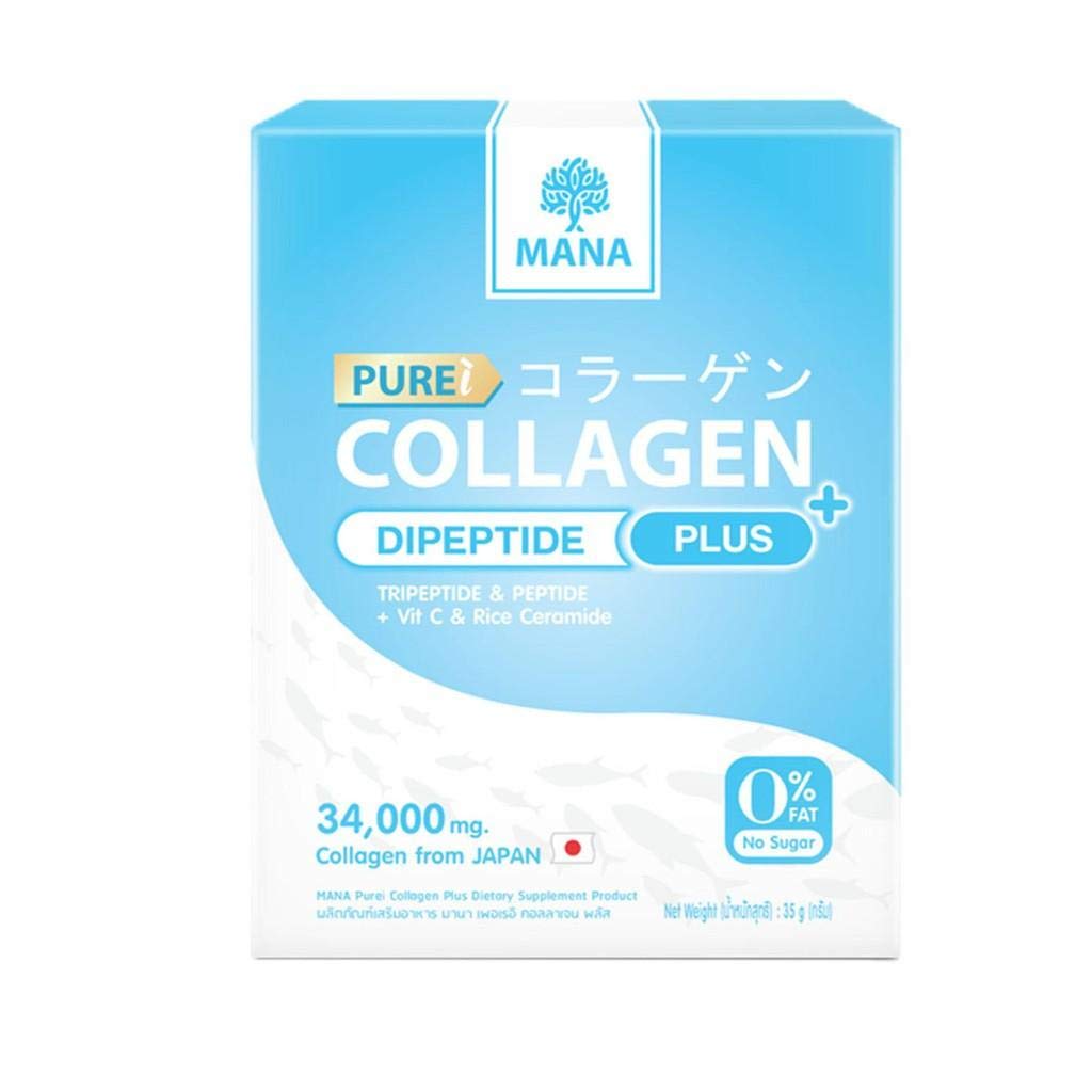 MANA Puro Collagen Plus 35g. Polvo de colágeno, soluble en agua potable, ayuda a reducir las arrugas en la cara. Eso ayudará a la piel a lucir hinchazón, firme, blanco y claro, con aura
