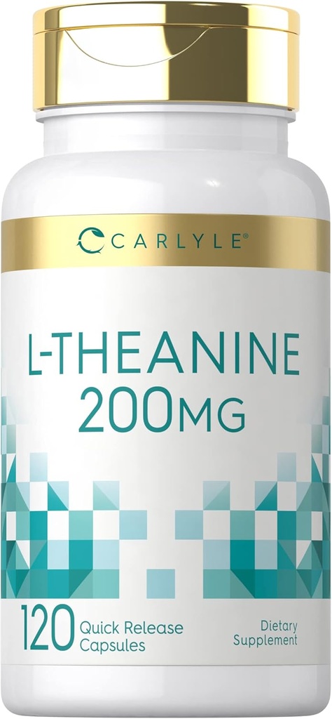 Carlyle L-Theanine 200mg Suplemento Silencio 120 Capsules ← Non-GMO, Gluten Free