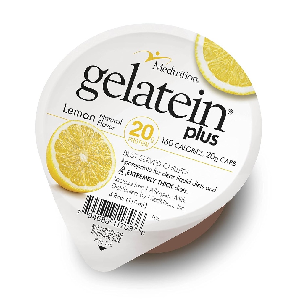Medtrition Gelatein Plus Lemon: 20 Gramos de Proteína. Ideal para Dietas Líquidas Limpias, tragar Dificultades, Diálisis y Oncología. Gran pre o Post-Workout Snack. (36 Pack) ...