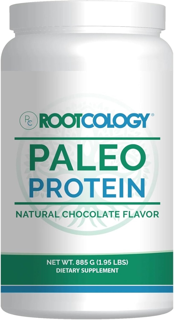 Rootcology by Dr. Izabella Wentz  Paleo Protein ← Hidrolyzed Beef Protein Powder 21g Protein per Serving with MCT < Stevia ← Dairy-Free and Soy-Free ← Natural Chocolate Flavor Silencio 885g / 30 Servings