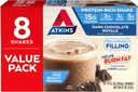 Atkins Gluten Free Protein-Rich Shake, Dark Chocolate Royale, Keto-Friendly, 8 Cuenta (Pack of 1)