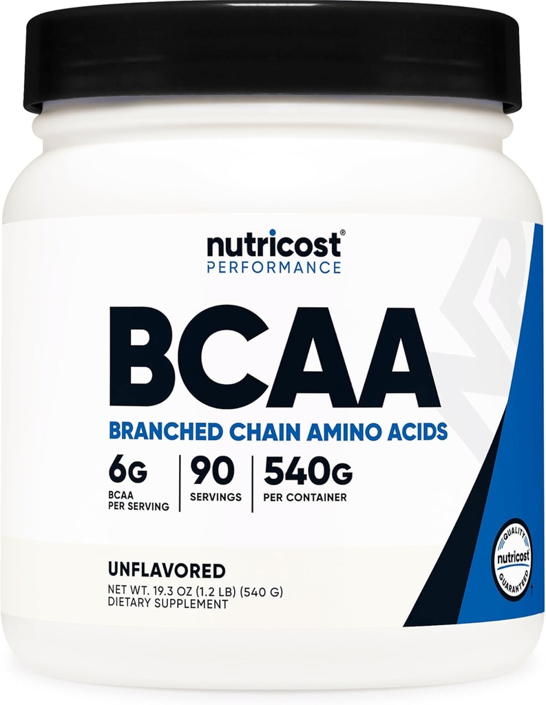 Nutricost BCAA Powder 2:1 (90 Servings, No Flavor Añadido) - Aminoácidos de cadena ramificados