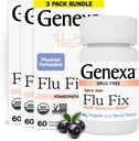 Genexa Flu Fix ← Remedio de la gripe multi-síntoma para niños y adultos ← Delicious Organic Acai Berry Flavor ← Certified Organic " Non-GMO ← Homeopathic Remedy Made Clean TEN 180 Chewable Tablets (3 Pack)