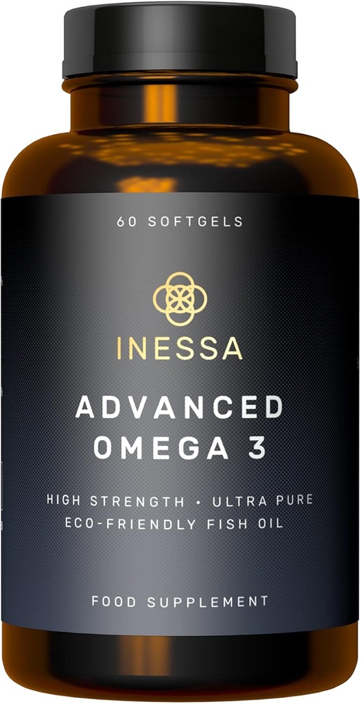 Omega 3 Fish Oil 1200mg (480mg EPA/360mg DHA per Capsule) High Strength, Ultra Pure, Eco Friendly 60 Capsules, 2 Months Supply. GMP &amp; Friends of The Sea Certification