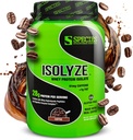 Especies Nutrición Isolyze Whey Protein Powder, 100% Whey Isolate for Muscle Building, 27.5g Protein Por Scoop, No Sugar & Low Fat (Coffee, 22 Servings)